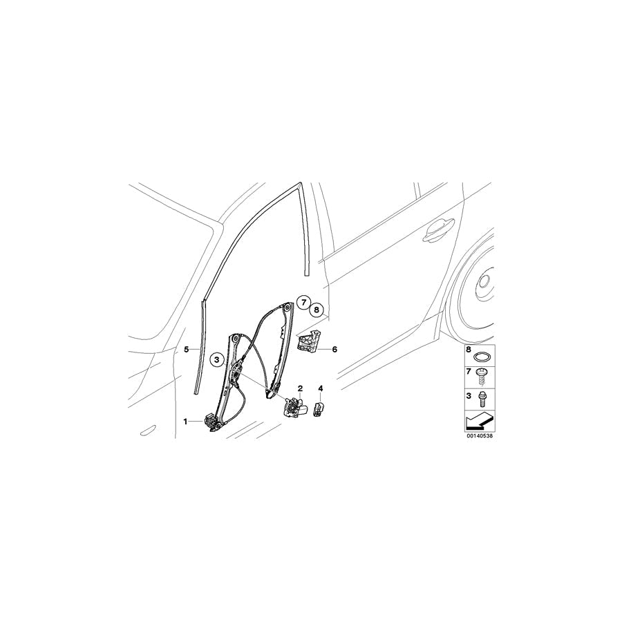 Genuine BMW 51337184387 E61 E60 Clamping Bracket, Front Left (Inc. 535d, 530xi & 525i)