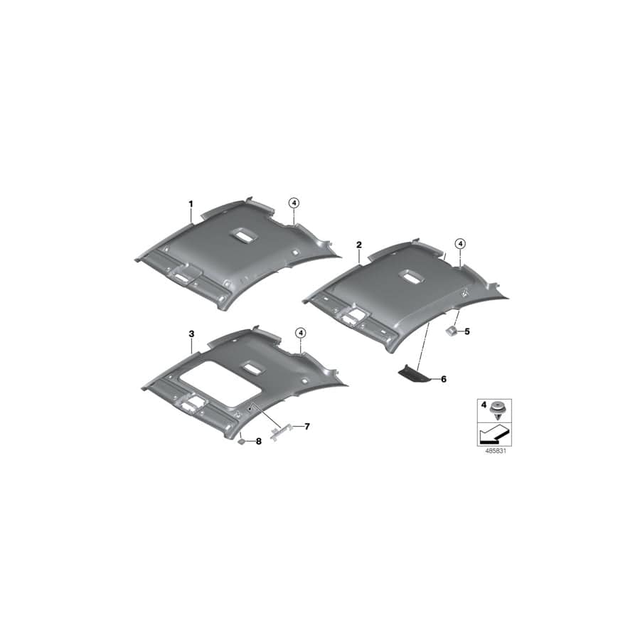 Genuine BMW 51447389084 F32 Molded Roof Lining EVERESTGRAU (Inc. 430iX, 420i & 430dX)