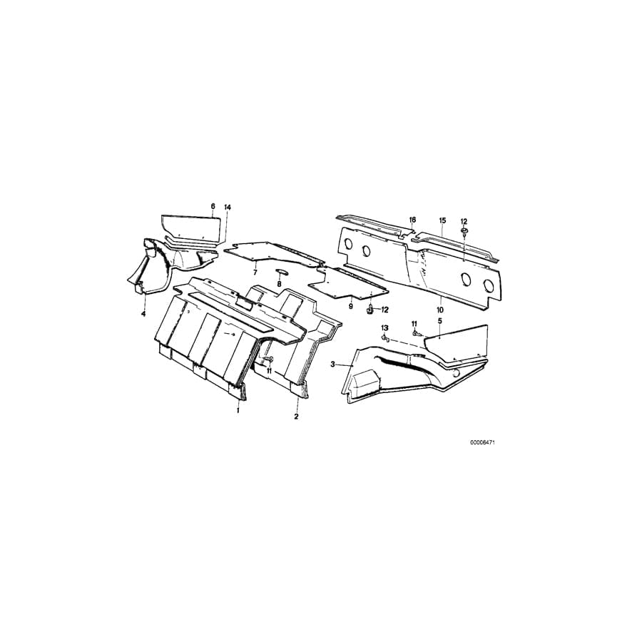 Genuine BMW 51471900264 E24 Panel Wheel Housing Part.Trunk Right ANTHRAZIT (Inc. 633CSi, 635CSi & 628CSi)