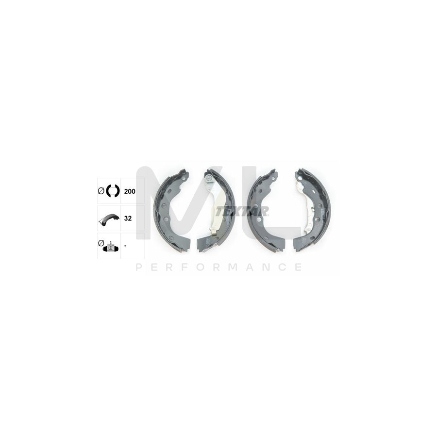 TEXTAR 91074800 Brake Shoe Set with handbrake lever