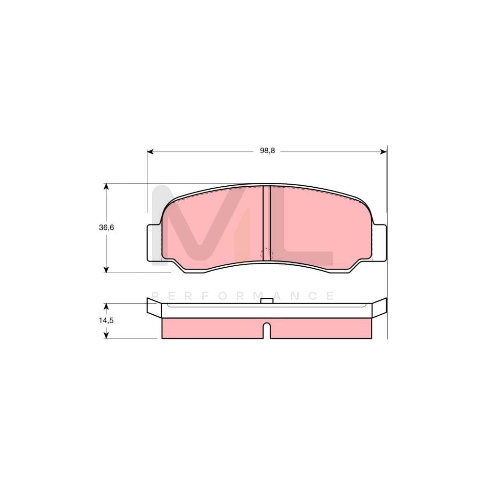 TRW Gdb209 Brake Pad Set For Mitsubishi Lancer Ii Saloon (A171, A172, A174, A176) Not Prepared For Wear Indicator