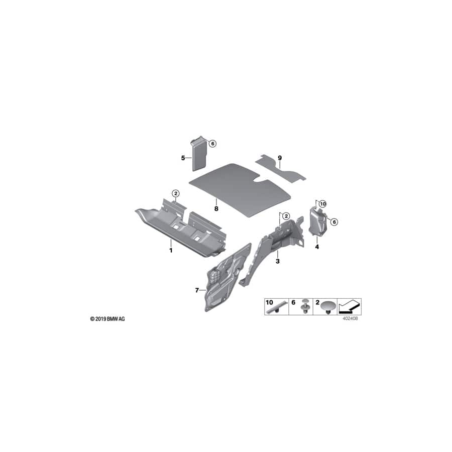 Genuine BMW 51486980914 E71 E72 Sound Insulation Trunk Right (Inc. X6 M, X6 40dX & X6 50iX)