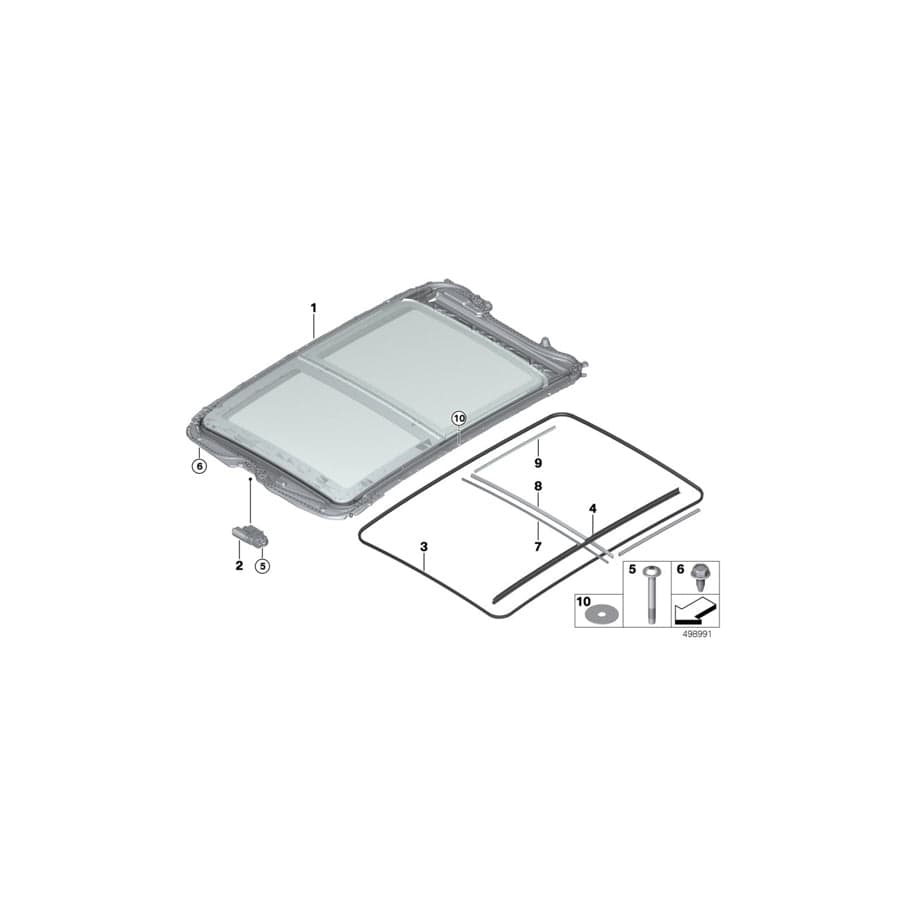 Genuine BMW 54107391782 F48 F45 F46 Drive Unit For Sunroof (Inc. 225iX, 218i & 214d)