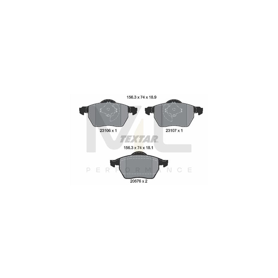 TEXTAR 2310601 Brake pad set not prepared for wear indicator