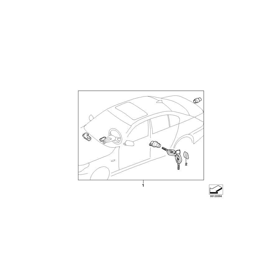 Genuine BMW 51210033383 E60 Set Uniform Lock.Syst. W/Cas Cntrl(Code) 315 MHZ (Inc. 520i, 530i & 535d)