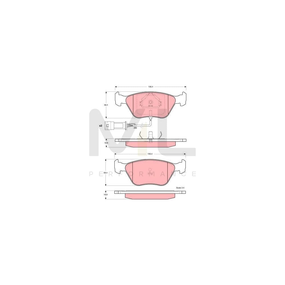 TRW Gdb1192 Brake Pad Set Incl. Wear Warning Contact