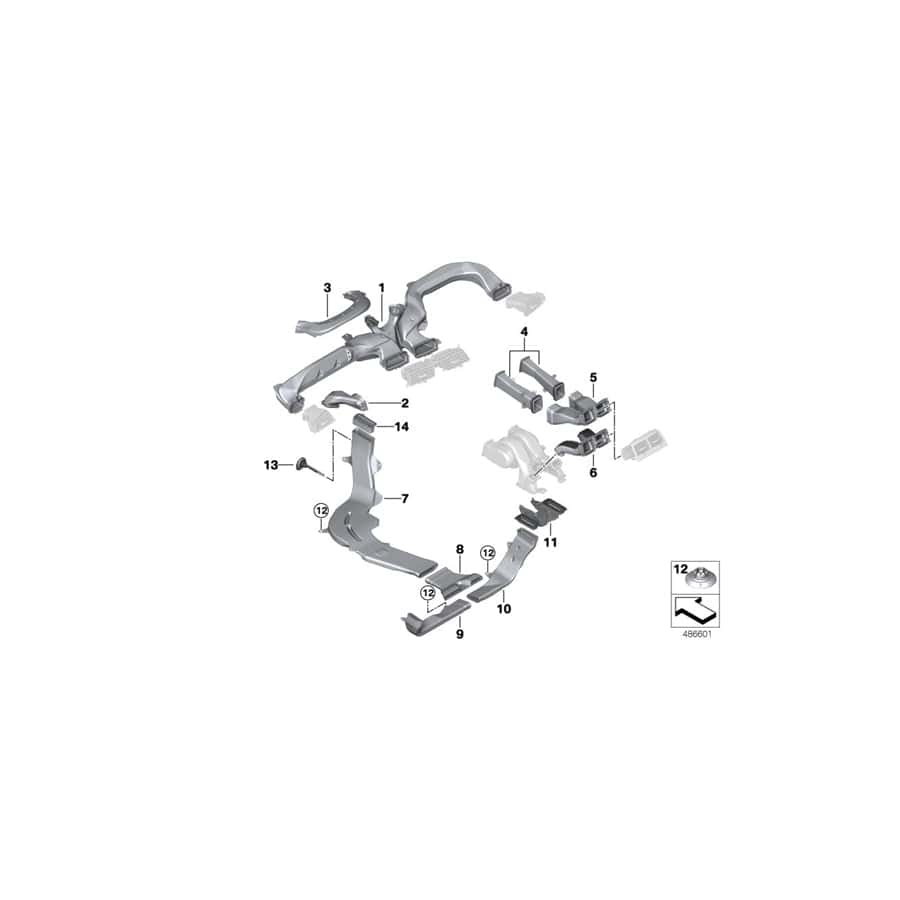 Genuine BMW 64229329527 G30 G31 G32 Air Channel (Inc. 518d, 530i & 540iX)