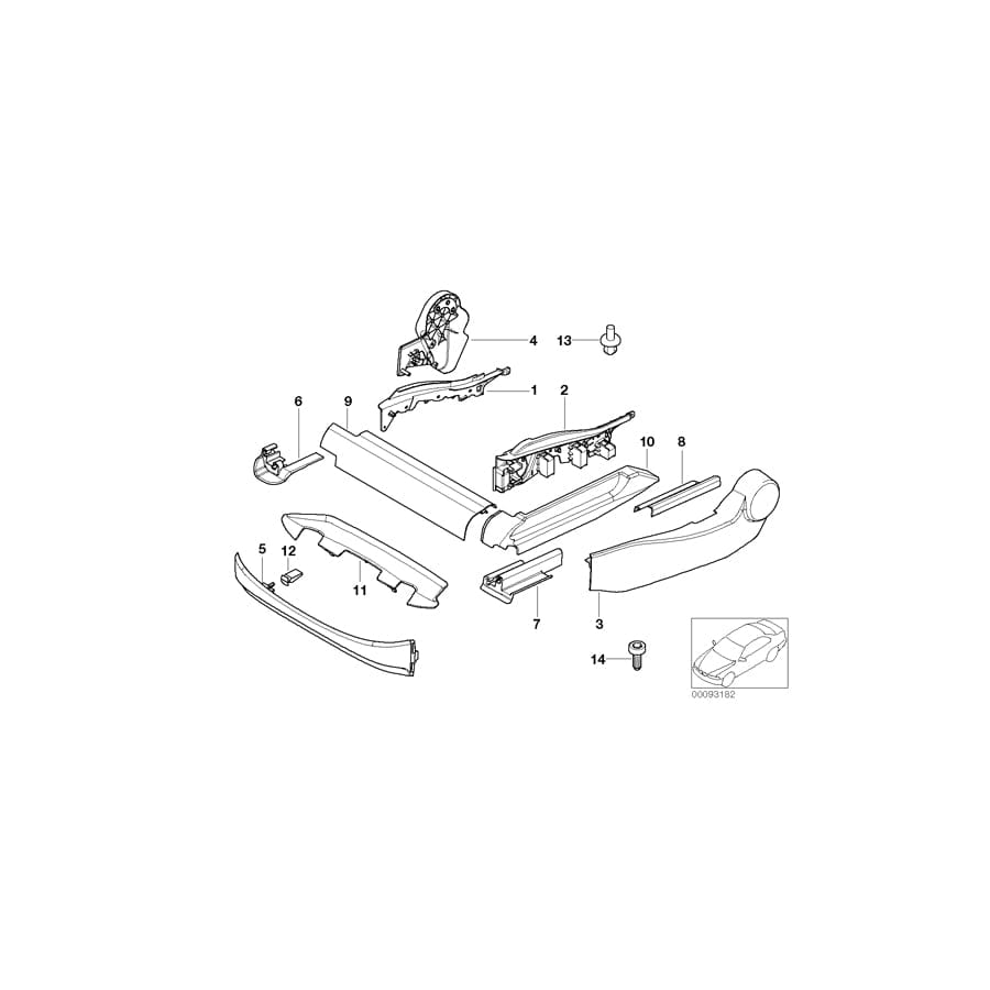 Genuine BMW 52107015338 E65 E67 E66 Covering Outer Right FLANELLGRAU (Inc. 735Li, ALPINA B7 & 760LiS)