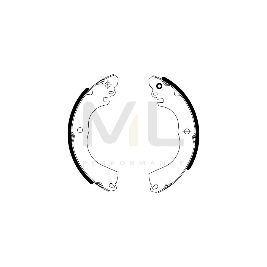 HELLA 8DB 355 022-301 Brake Shoe Set for MITSUBISHI MIRAGE without handbrake lever | ML Performance Car Parts