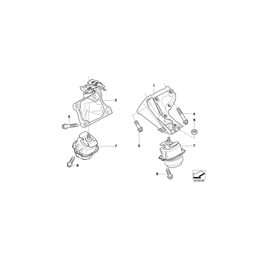 Genuine BMW 22116776136 E70 Engine Supporting Bracket, Right (Inc. X5 4.8i)
