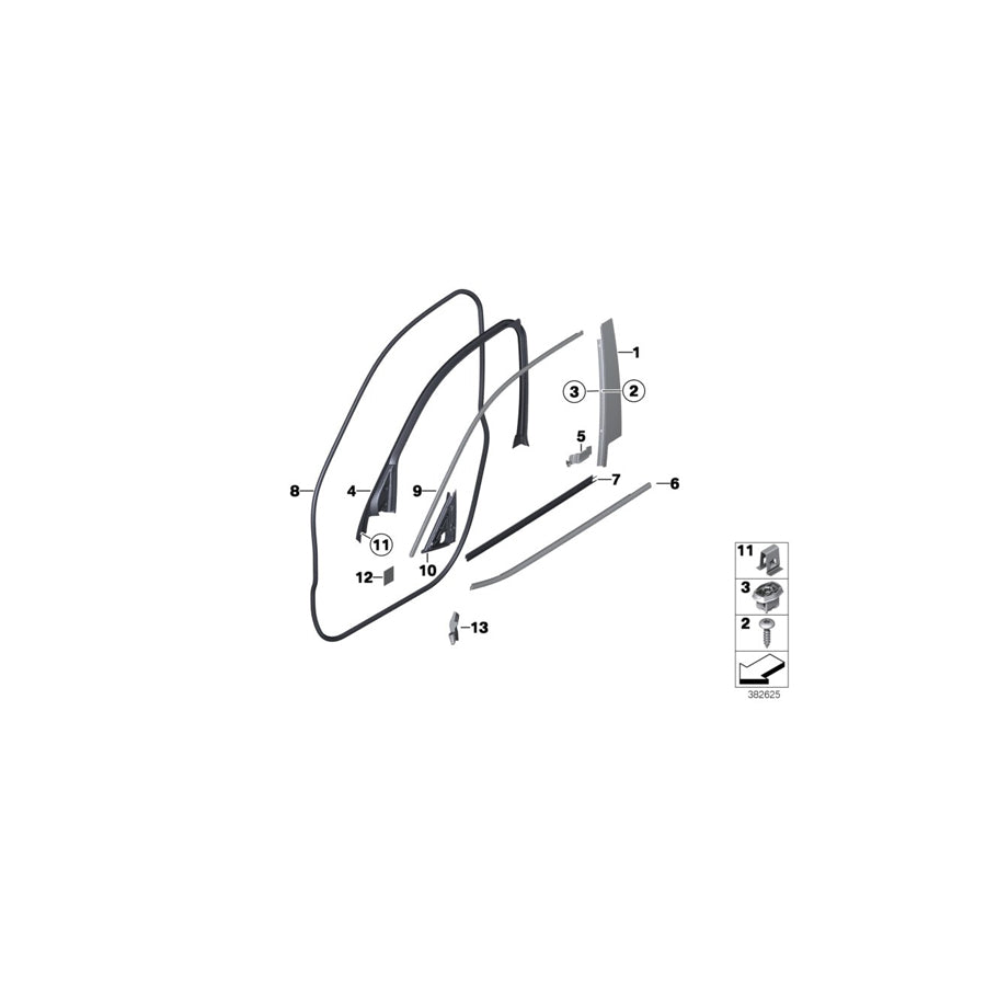 Genuine BMW 51337335483 F26 Cover, Window Frame, Door Front Left (Inc. X4 20dX, X4 35dX & X4 30dX)