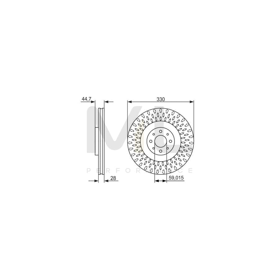 BOSCH 0 986 479 648 Brake Disc for LANCIA Delta III (844) Vented, Coated, High-carbon - 1 piece