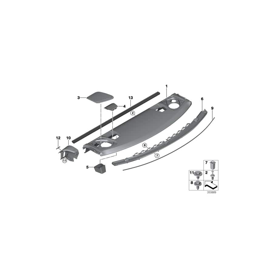 Genuine BMW 51467346029 F87 F22 Rear Window Shelf OYSTER (Inc. 225d, 220dX & 228iX)
