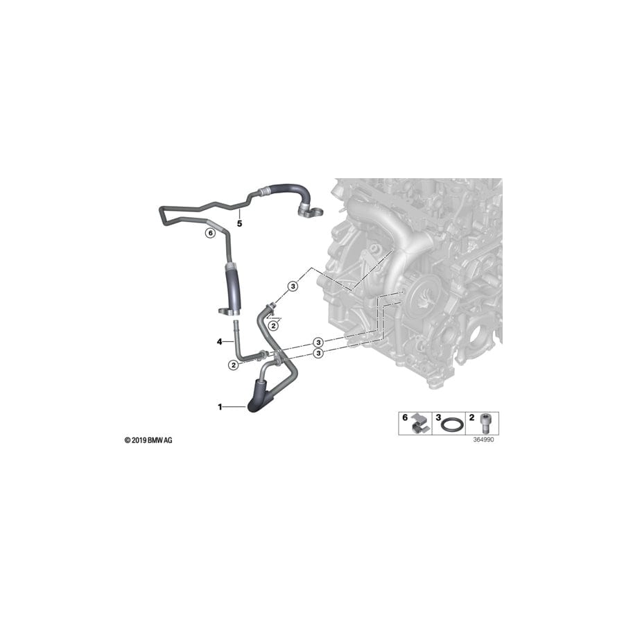 Genuine BMW Mini 11537648353 Line, Turbocharger Coolant Return Line (Inc. One, Cooper ALL4 & Cooper SE ALL4)