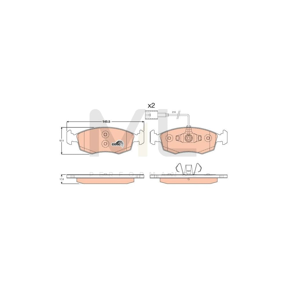 TRW Cotec Gdb1900 Brake Pad Set Incl. Wear Warning Contact