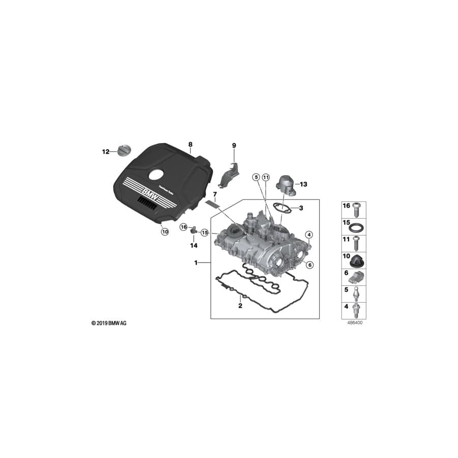 Genuine BMW 11128638245 F48 Profile Seal For Cylinder Head Cover (Inc. Cooper ALL4, 218i & 216i)