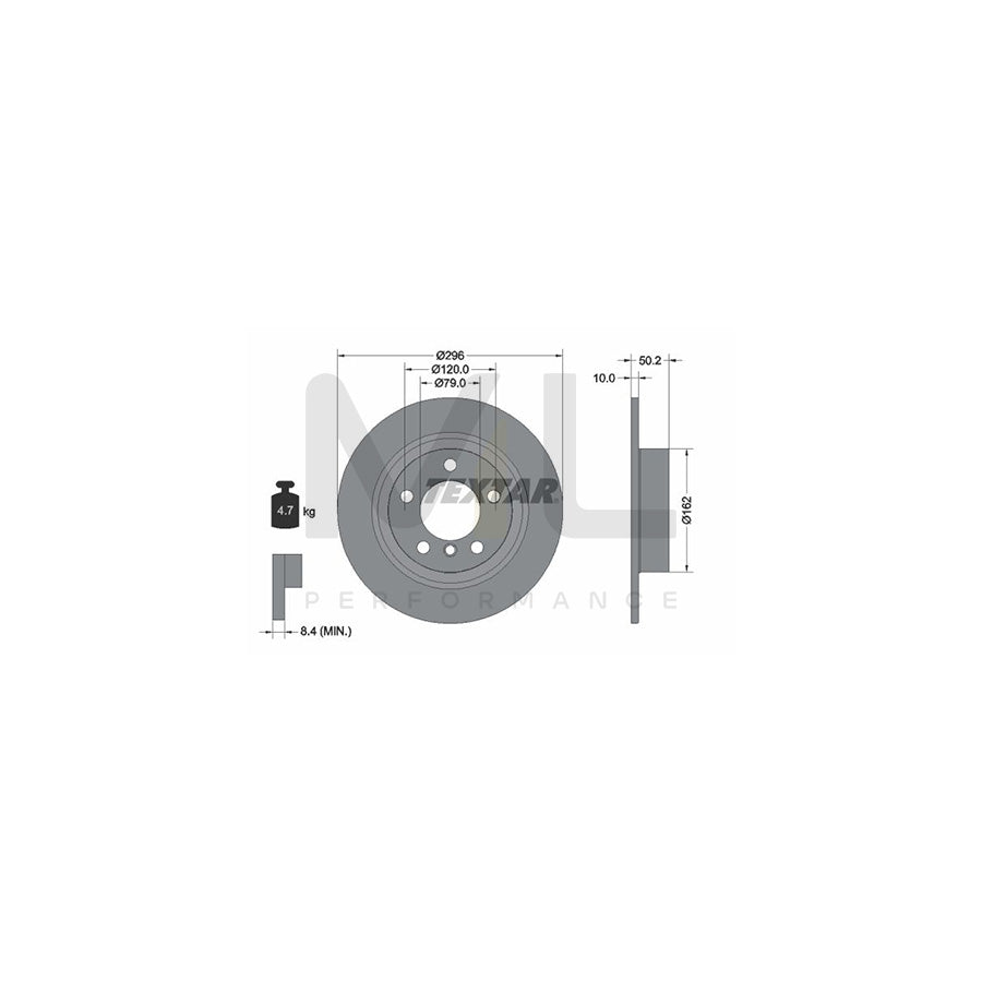 TEXTAR 92294003 Brake Disc Solid, Coated, without wheel hub, without wheel studs - 1 piece