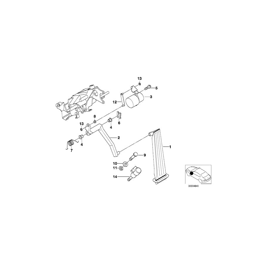 Genuine BMW 35411162207 E39 E38 Pedal (Inc. 525tds, 730d & 725tds)