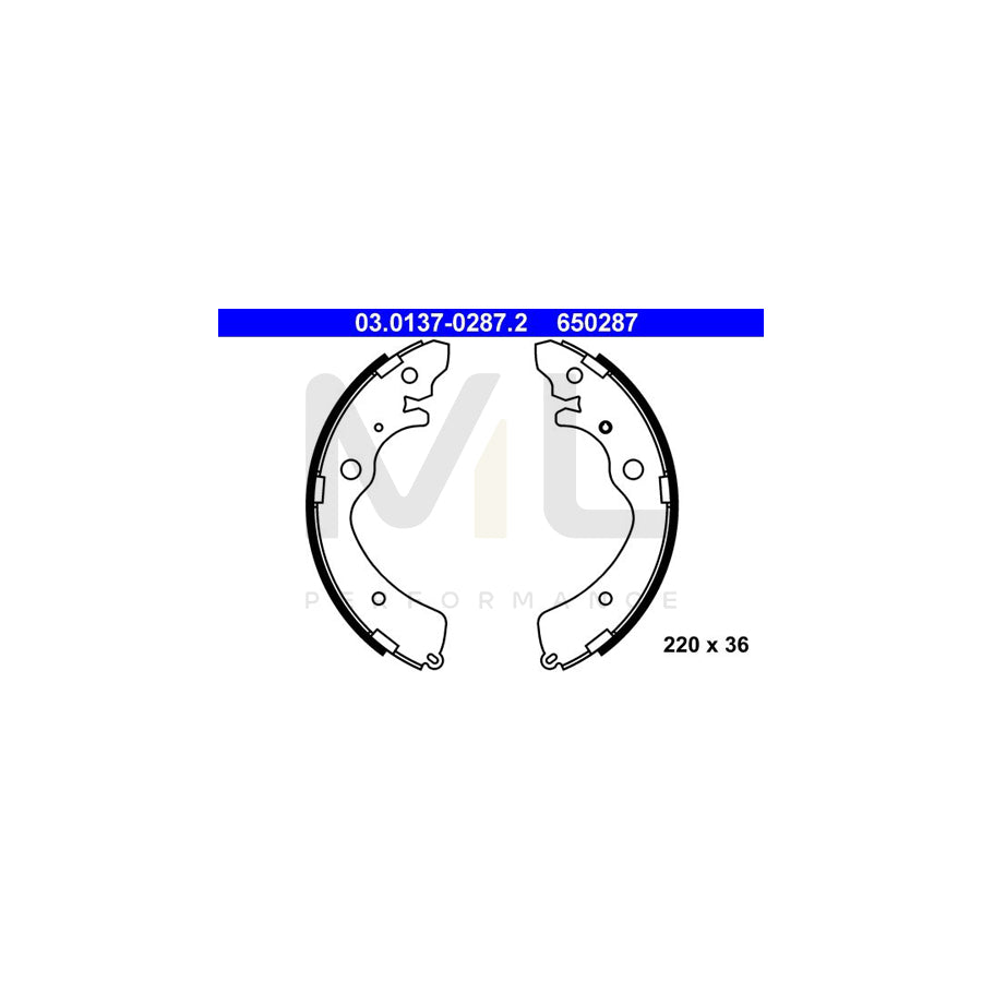 ATE 03.0137-0287.2 Brake Shoe Set