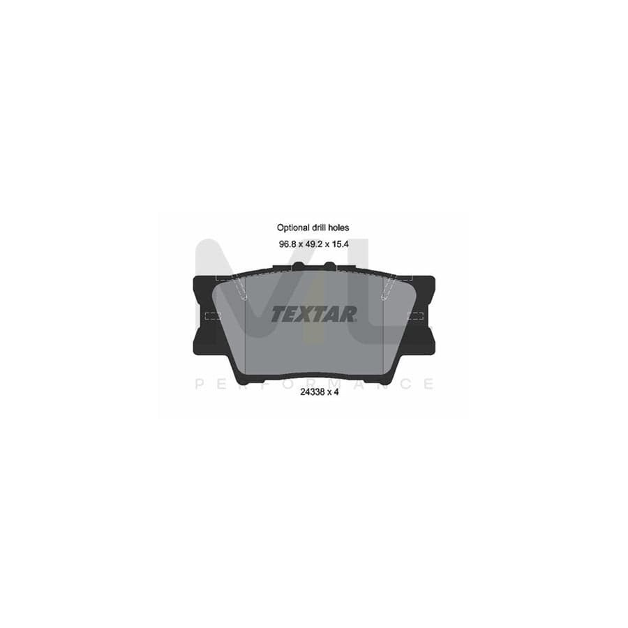 TEXTAR 2433801 Brake pad set not prepared for wear indicator