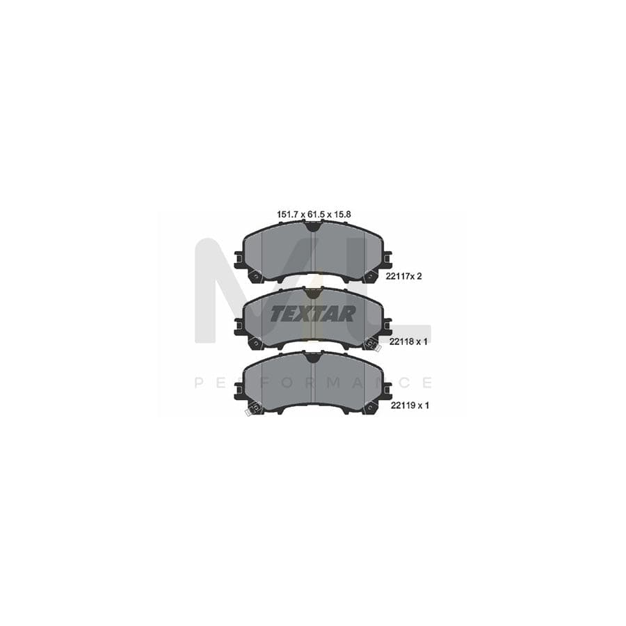 TEXTAR 2211701 Brake pad set with acoustic wear warning