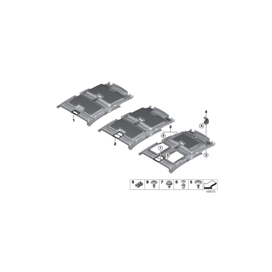 Genuine BMW 51447459861 Set Of Clamps Slide/Tilt Sunroof Frame (Inc. i3 94Ah, i3 120Ah Rex & i3 120Ah)