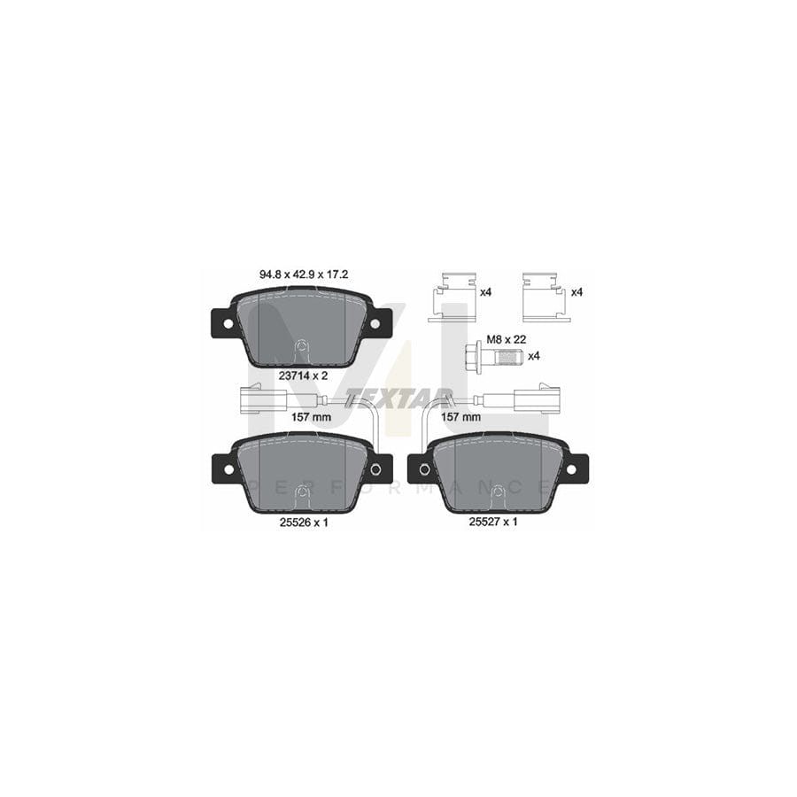 TEXTAR 2371403 Brake pad set with integrated wear warning contact