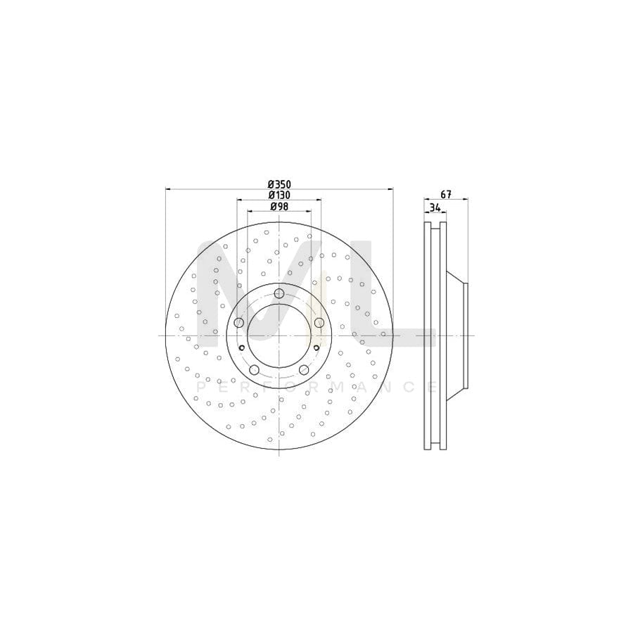 TEXTAR OE-Line 92216610 Brake Disc for PORSCHE 911 Coupe (997) Internally Vented, High-carbon, without wheel hub, without wheel studs
