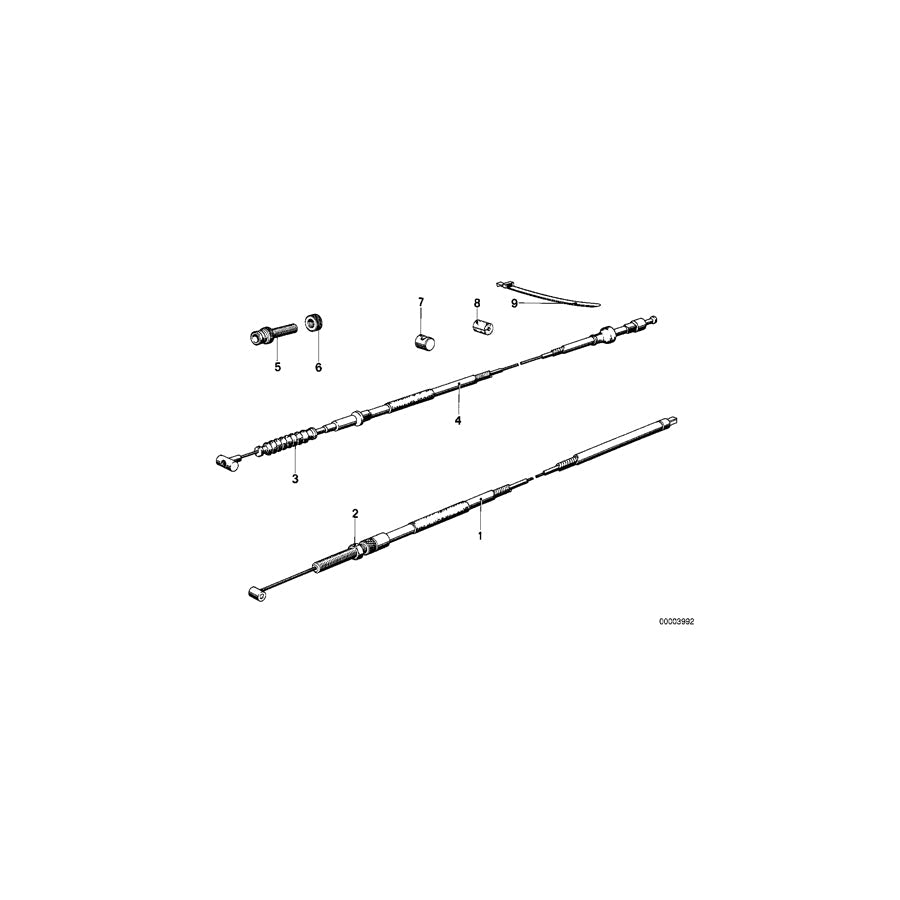 Genuine BMW 32731237694 Clutch Cable L=1495mm (Inc. R65T, R45T & R65LS)