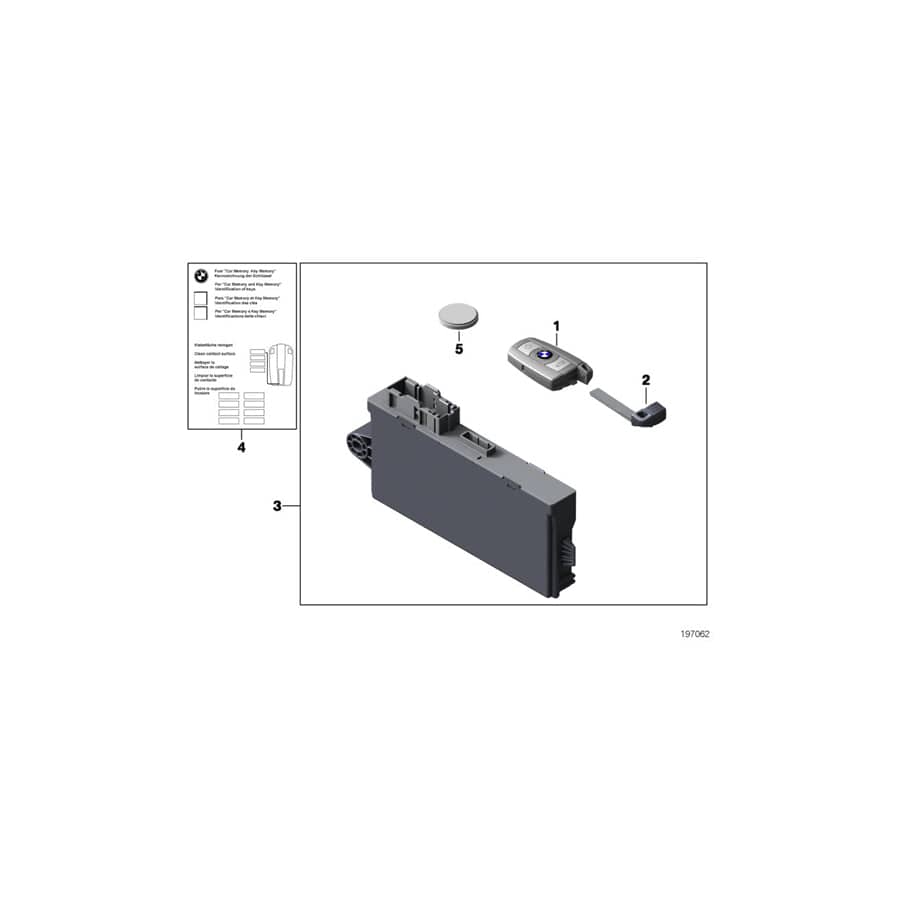 Genuine BMW 51210055033 F34 F31 F30 Set, Radio R/C With Fem - Sport 434 MHZ (Inc. 430d, 335dX & 425d)