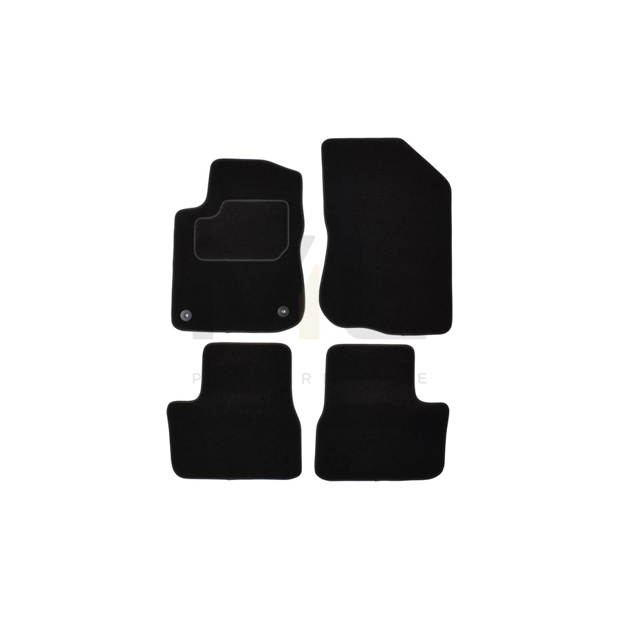 CUSTOPOL Tailored 414680 Floor mat set Textile, Front and Rear, Quantity: 4, Black