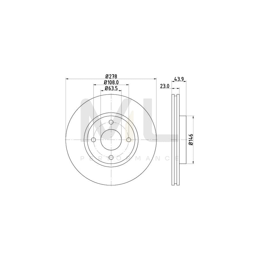 HELLA PRO 8DD 355 118-181 Brake Disc Internally Vented, Coated, without wheel hub, without wheel studs | ML Performance Car Parts