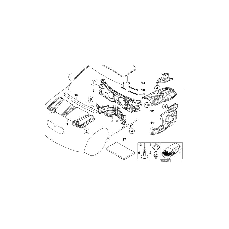 Genuine BMW 51488211921 E53 Sound Insulation Roof (Inc. X5)