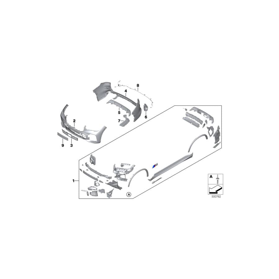 Genuine BMW 51118069211 G05 Grill, Air Intake, Center FRR (Inc. X5)
