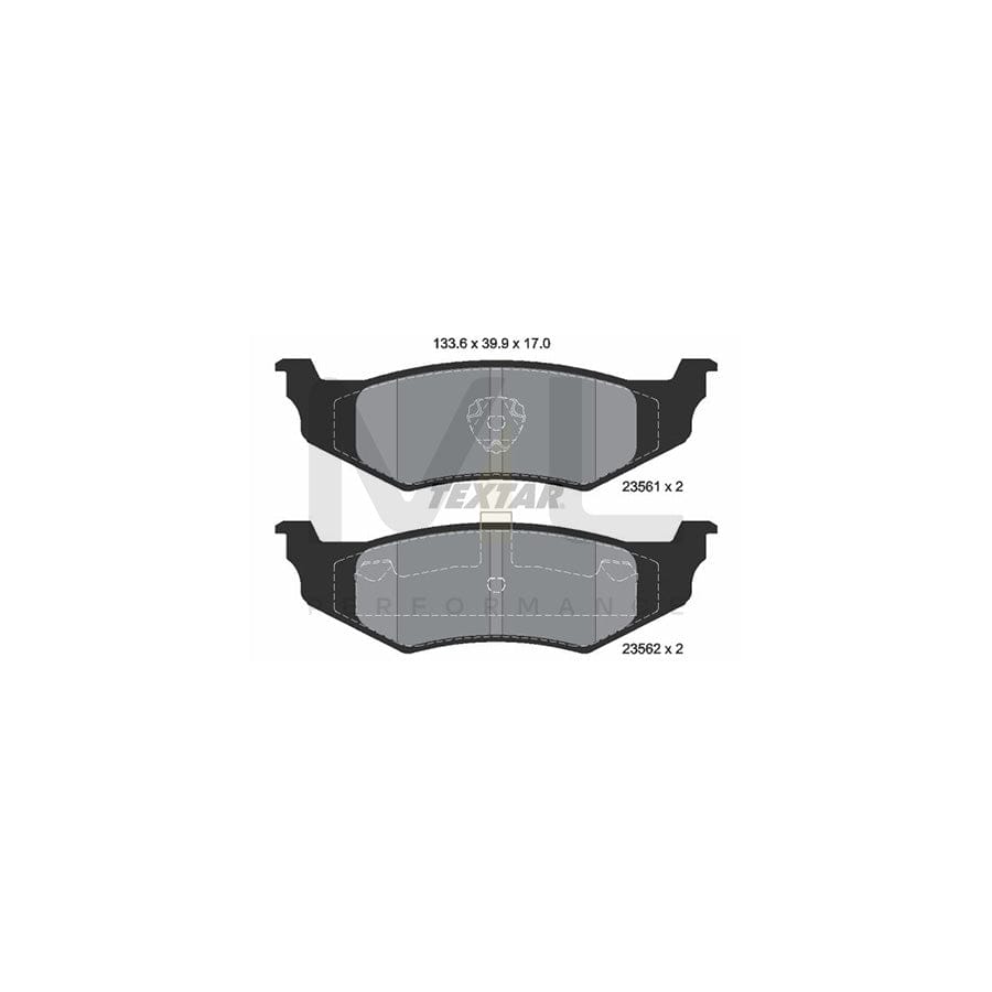 TEXTAR 2356102 Brake pad set not prepared for wear indicator