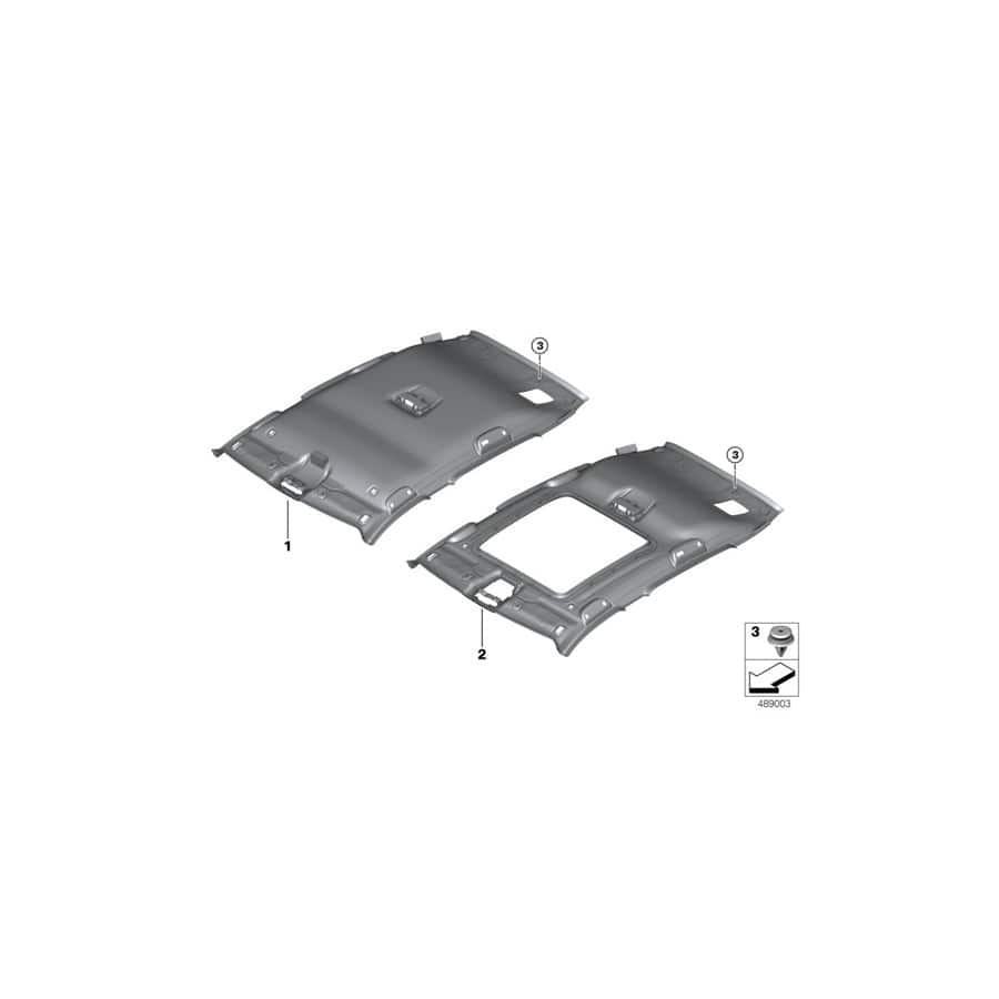 Genuine BMW 51448073465 F39 Headlining Panoramic Roof ANTHRAZIT (Inc. X2 28i, X2 28iX & X2 M35iX)
