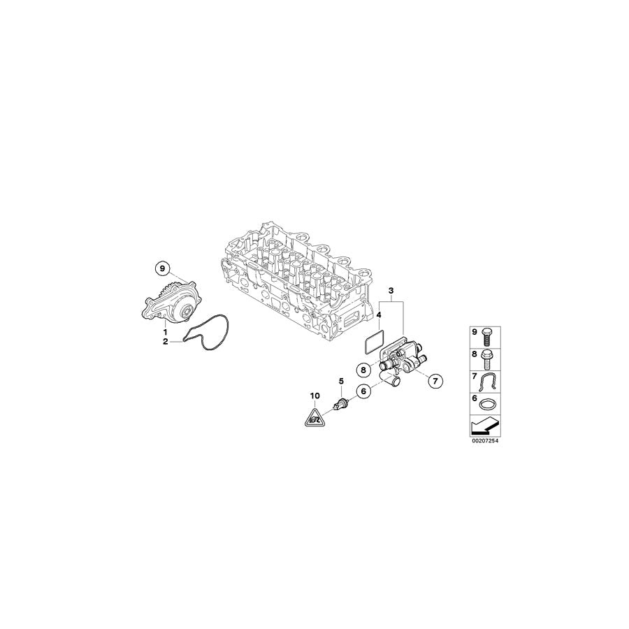 Genuine BMW 11517805992 R56 Coolant Pump, Mechanical (Inc. Cooper D & One D)