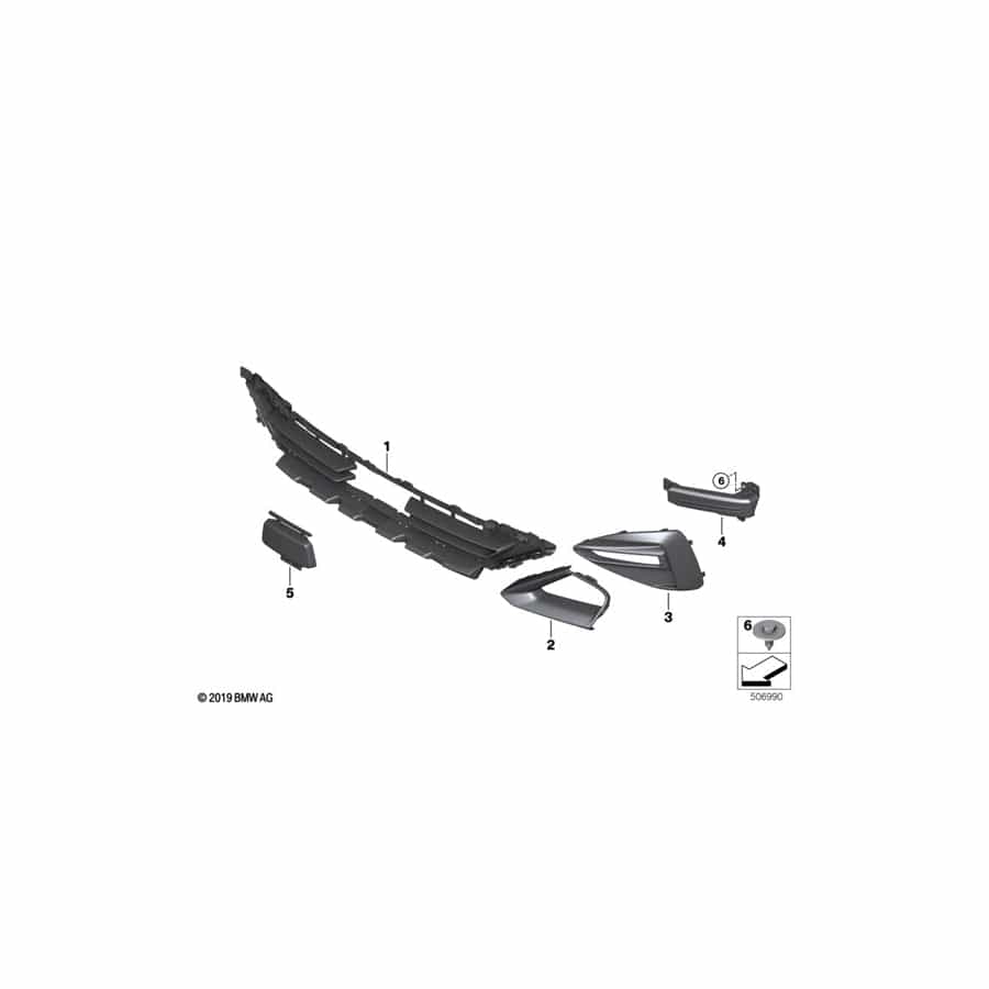 Genuine BMW 51119463087 F44 Air Inlet Finisher, Left SPORT LINE (Inc. 220d, 228iX & 218i)