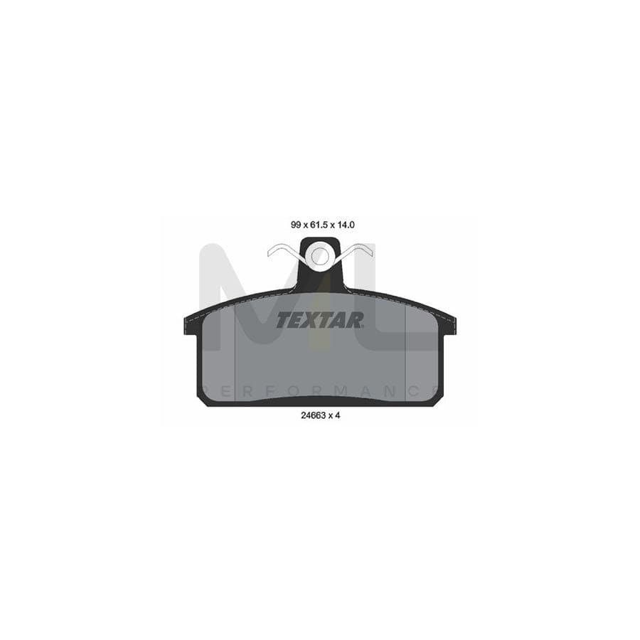 TEXTAR 2466301 Brake pad set not prepared for wear indicator
