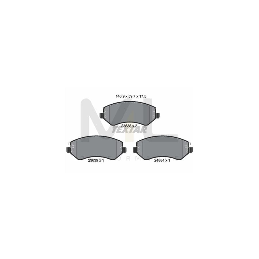 TEXTAR 2363801 Brake pad set with acoustic wear warning