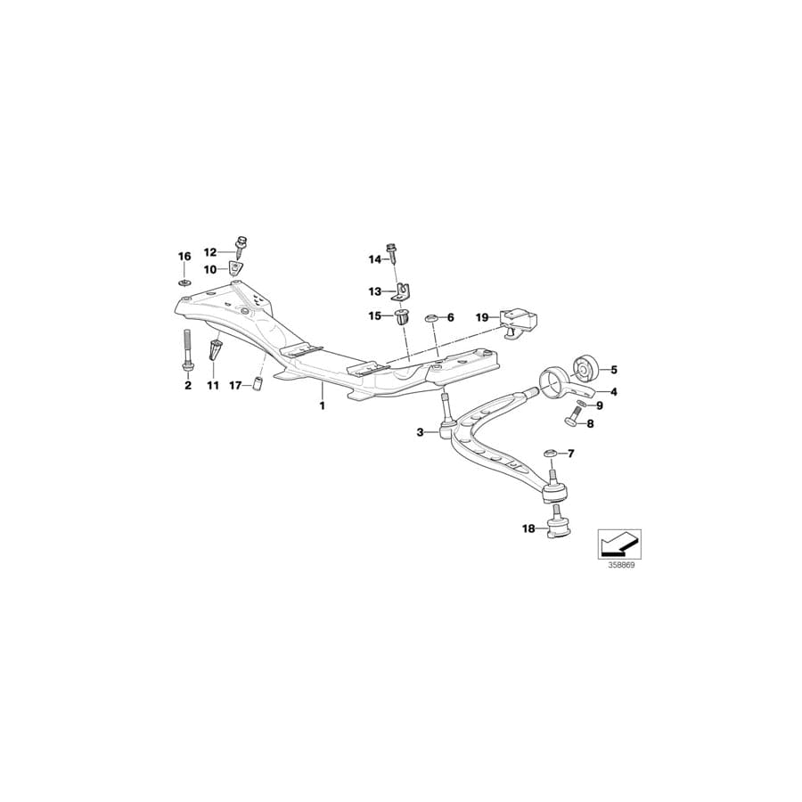 Genuine BMW 31111141023 E36 Front Axle Support (Inc. 325i, 320i & 325td)