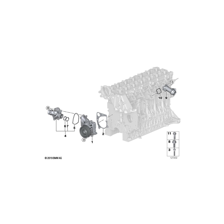 Genuine BMW 11517794244 E46 E65 E66 Coolant Pump, Mechanical (Inc. 318d, 330d & 320Cd)