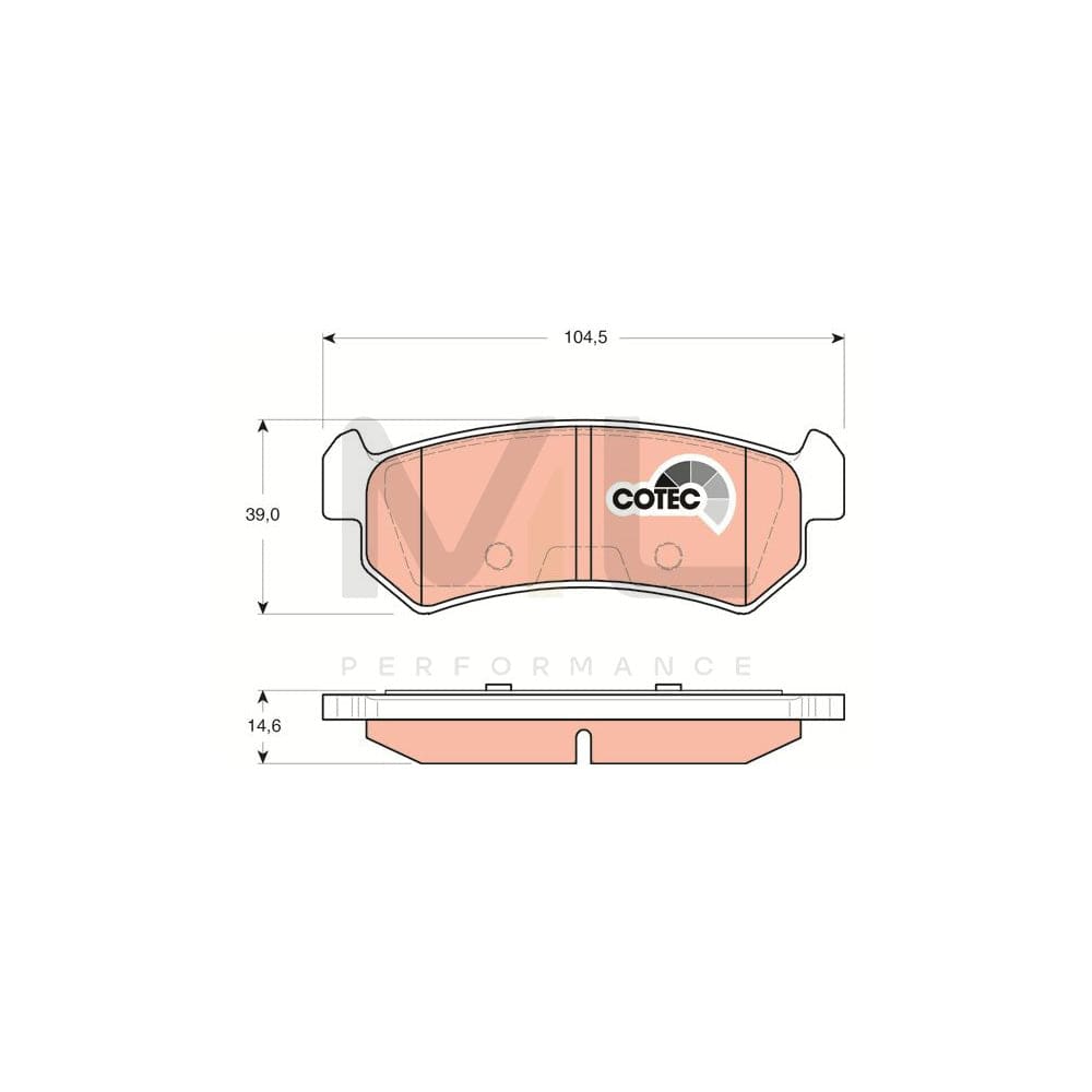 TRW Cotec Gdb3348 Brake Pad Set Not Prepared For Wear Indicator