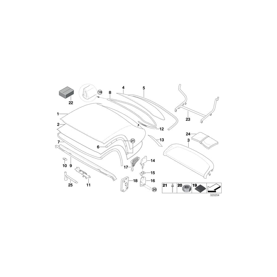 Genuine BMW 54217044243 E52 Moulding Air Outlet Rear Left SCHWARZ (Inc. ALPINA V8 & Z8)