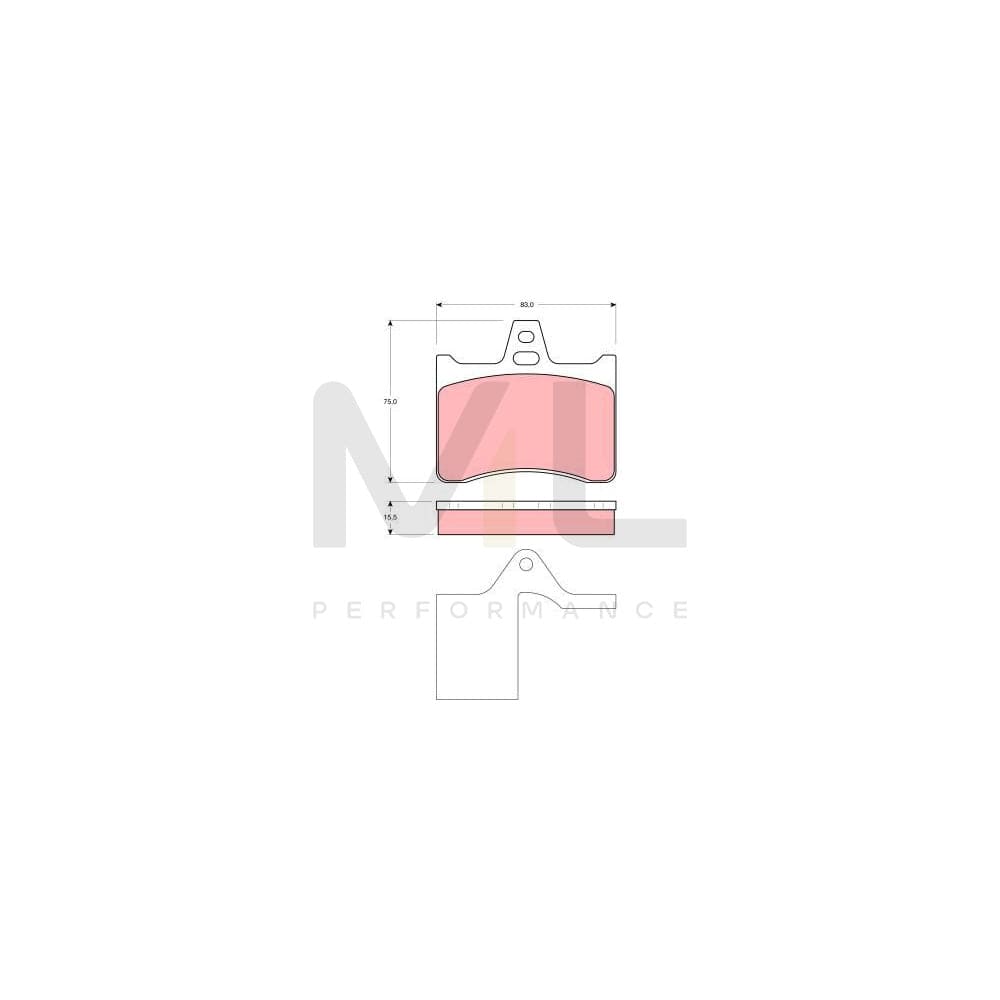TRW Gdb1284 Brake Pad Set Not Prepared For Wear Indicator
