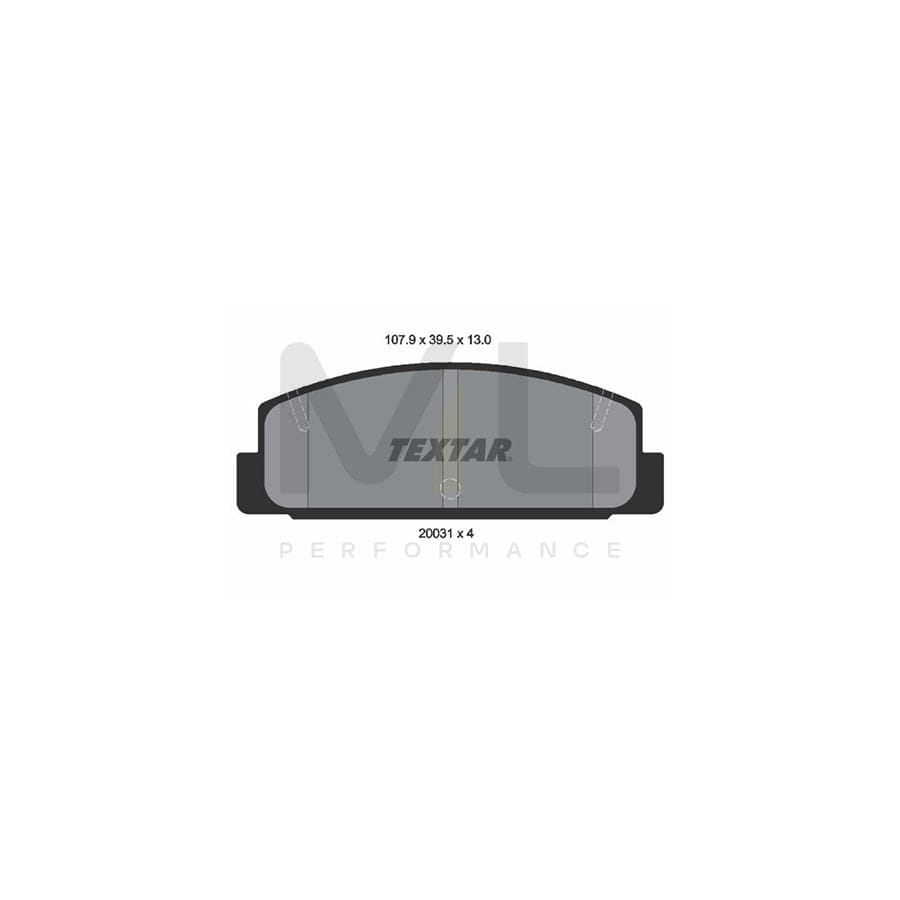 TEXTAR 2003101 Brake pad set not prepared for wear indicator