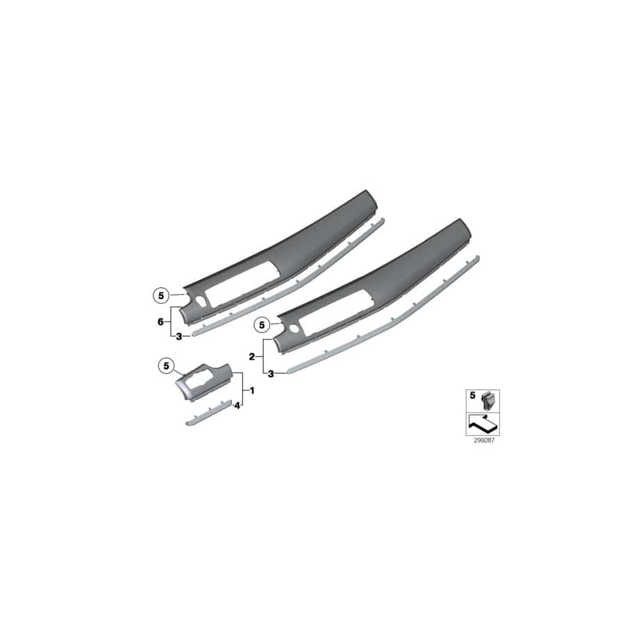 Genuine BMW 51458051934 F07 Cover Instr.Panel, Passenger'S Side PALLADIUMGRAU (Inc. 550iX, 530d & 550iX 4.0)
