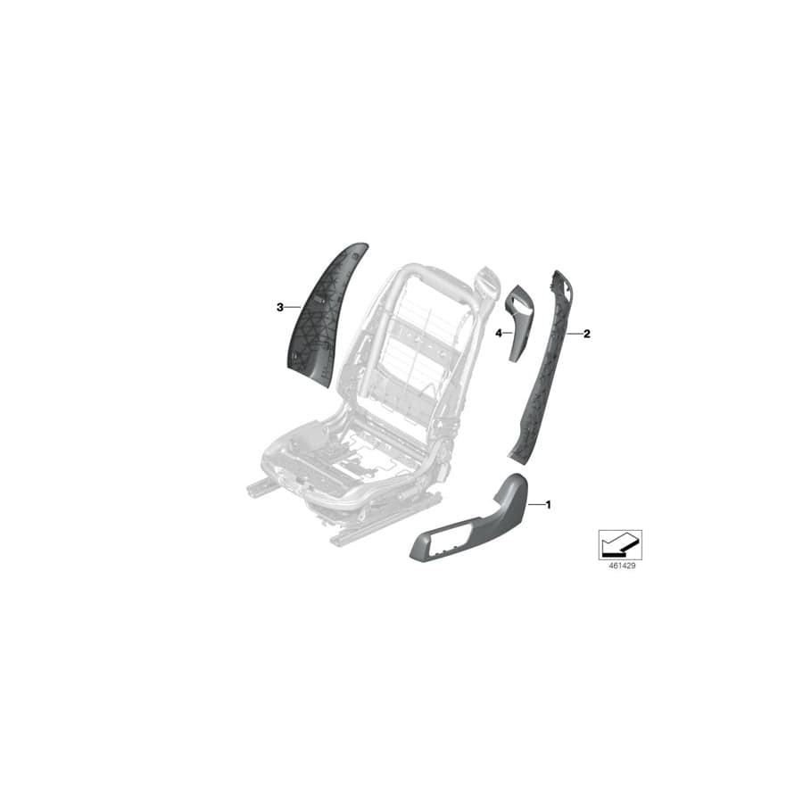Genuine BMW 52107982288 F06 F13 Trim For Backrest, Outer Right OPALWEIß (Inc. 435i, M4 & 428i)