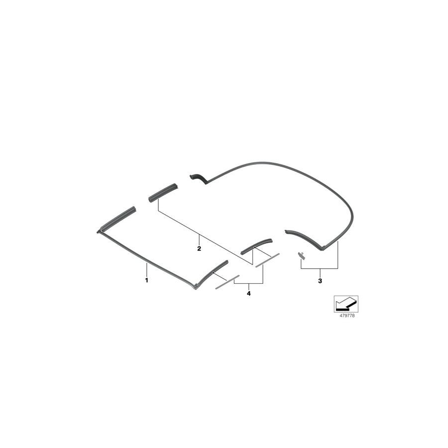 Genuine BMW 54347421661 Seal Kit, Convert. Top Control Linkage (Inc. 230i, 218d & M235i)