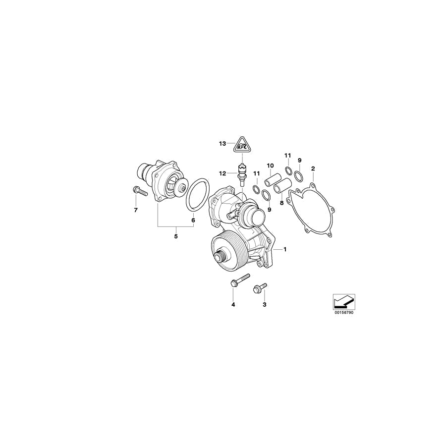 Genuine BMW 11517792547 E65 Coolant Pump, Mechanical (Inc. 745d)